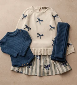 Børn Hanevild Leggings|Leggins - Strik - Lynge - Ensign Blue