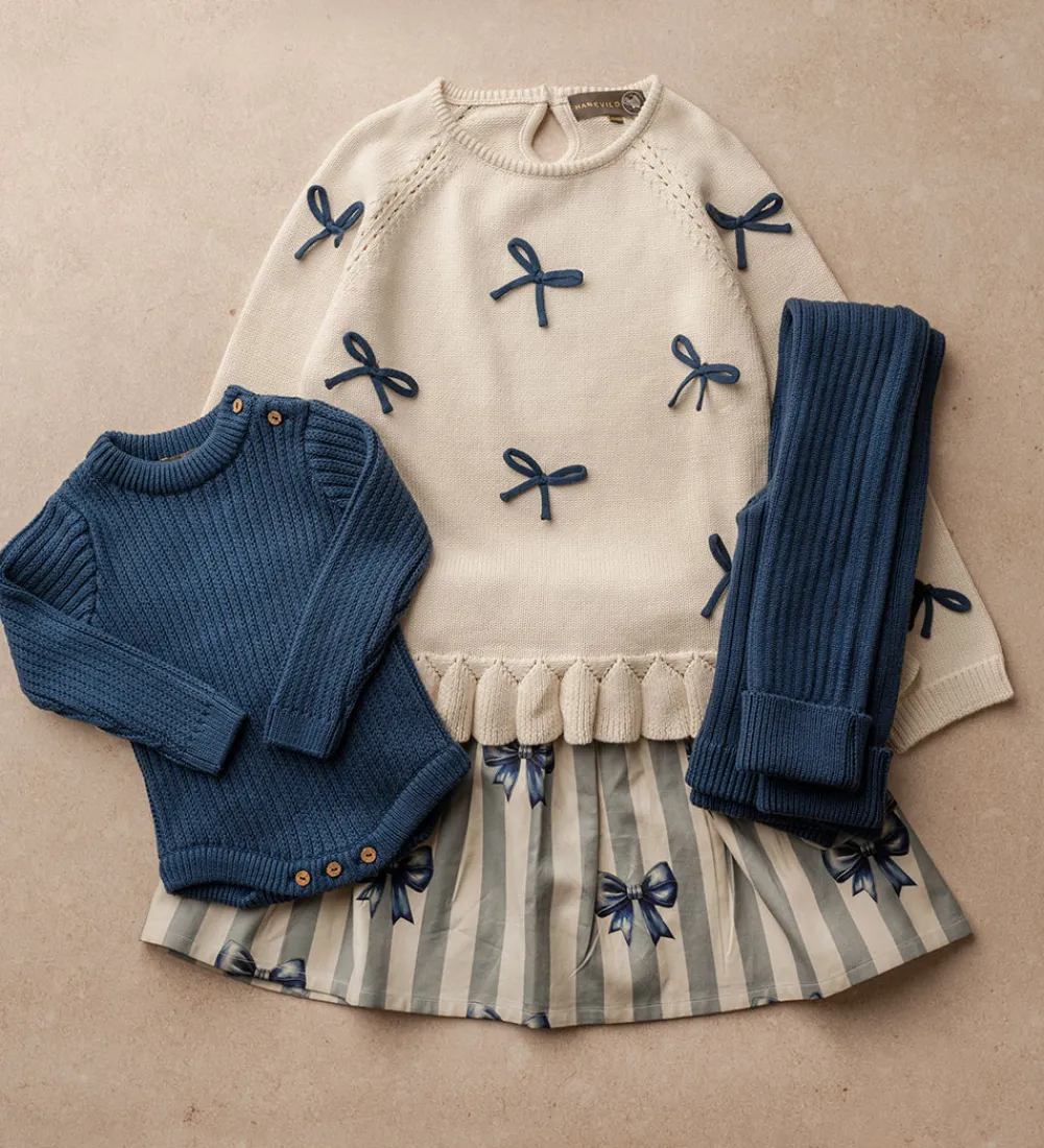 Børn Hanevild Leggings|Leggins - Strik - Lynge - Ensign Blue