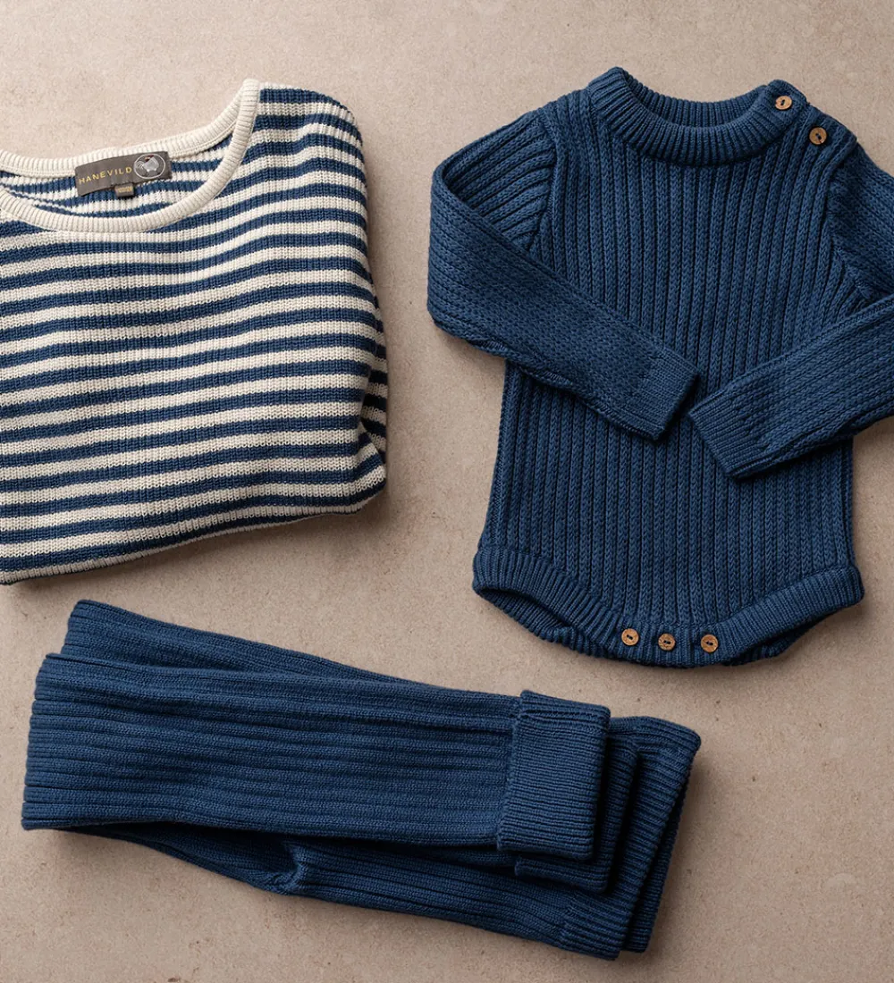 Børn Hanevild Leggings|Leggins - Strik - Lynge - Ensign Blue