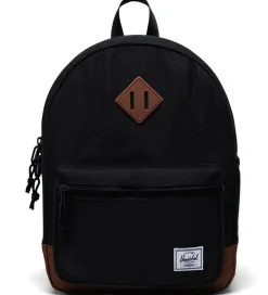 Børn Herschel Børnehavetasker>Børnehavetaske - Heritage Kids - EcoSystem - Sort/Saddl