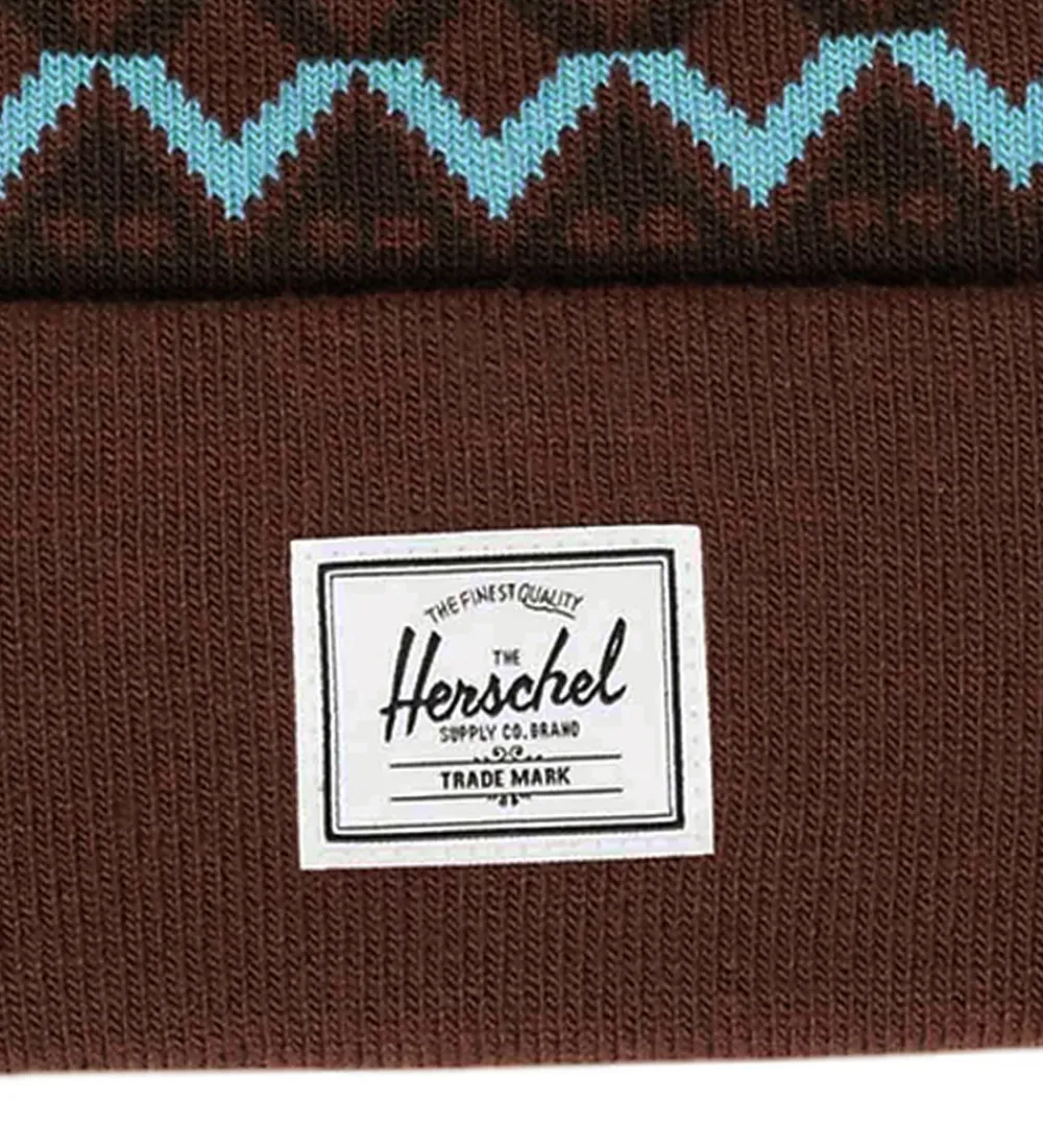 Børn Herschel Huer Og Hatte|Unisex-Tøj>Hue - Strik - Elmer - Bitter Chocolate/ Fair Isle