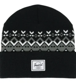 Børn Herschel Huer Og Hatte|Unisex-Tøj>Hue - Strik - Elmer - Black Fair Isle