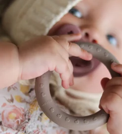 Hevea Bideringe|Babylegetøj|Bideringe - 2-pak - Powder Pink & Tan Beige