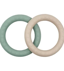 Hevea Bideringe|Babylegetøj|Bideringe - 2-pak - Sand & Seafoam Blue