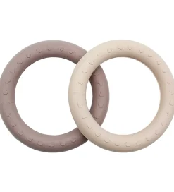 Hevea Bideringe|Babylegetøj>Bideringe - 2-pak - Sand & Tan Beige