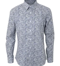 Børn Hound Konfirmationstøj|Skjorte - Hvid/Blå m. Blomster