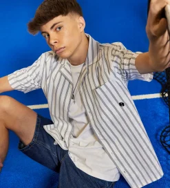 Børn Hound Konfirmationstøj|Skjorte - Striped - Hvid/Navy