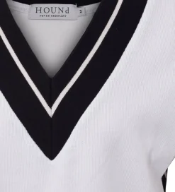 Børn Hound Veste>Vest - Strik - Hvid m. Navy