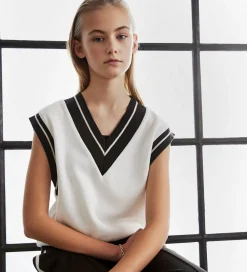 Børn Hound Veste></noscript>Vest - Strik - Hvid m. Navy