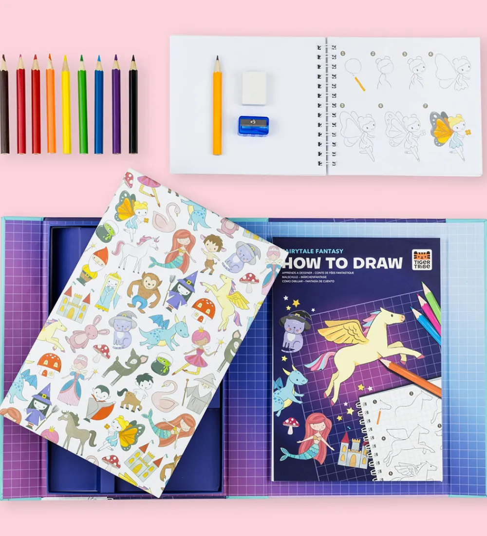 Tiger Tribe Skriveredskaber|Skole>How to Draw Tegnesæt - Lær At Tegne - Fairytale Fantasy