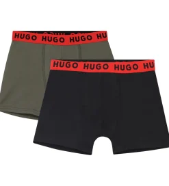 Børn HUGO Undertøj>Boxershorts - 2-pak - Sort/Armygrøn