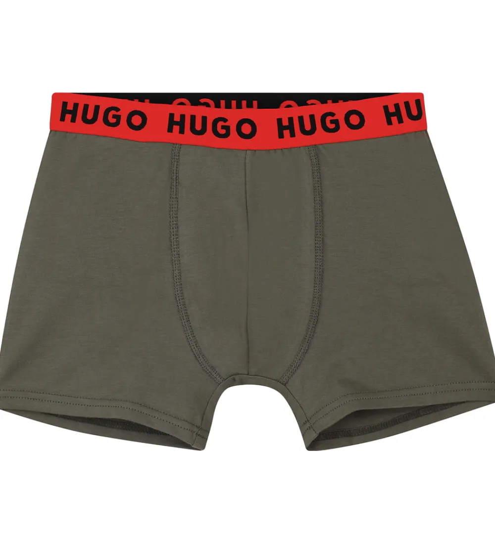 Børn HUGO Undertøj>Boxershorts - 2-pak - Sort/Armygrøn