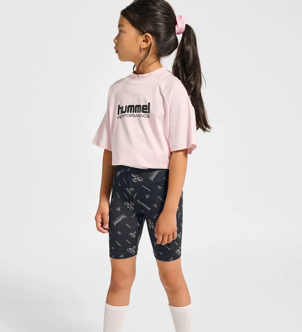 Børn Hummel Shorts Og Knickers>Cykelshorts - hmlJR - Black/Ebony m. Logo