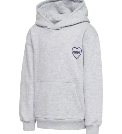 Børn Hummel Hættetrøjer|Hættetrøje - HmlJR - Heartfield - Light Grey Melange