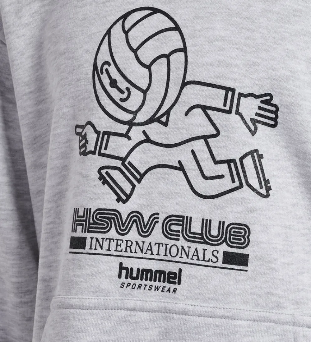 Børn Hummel Hættetrøjer>Hættetrøje - HmlJR - Headball - Light Grey Melange