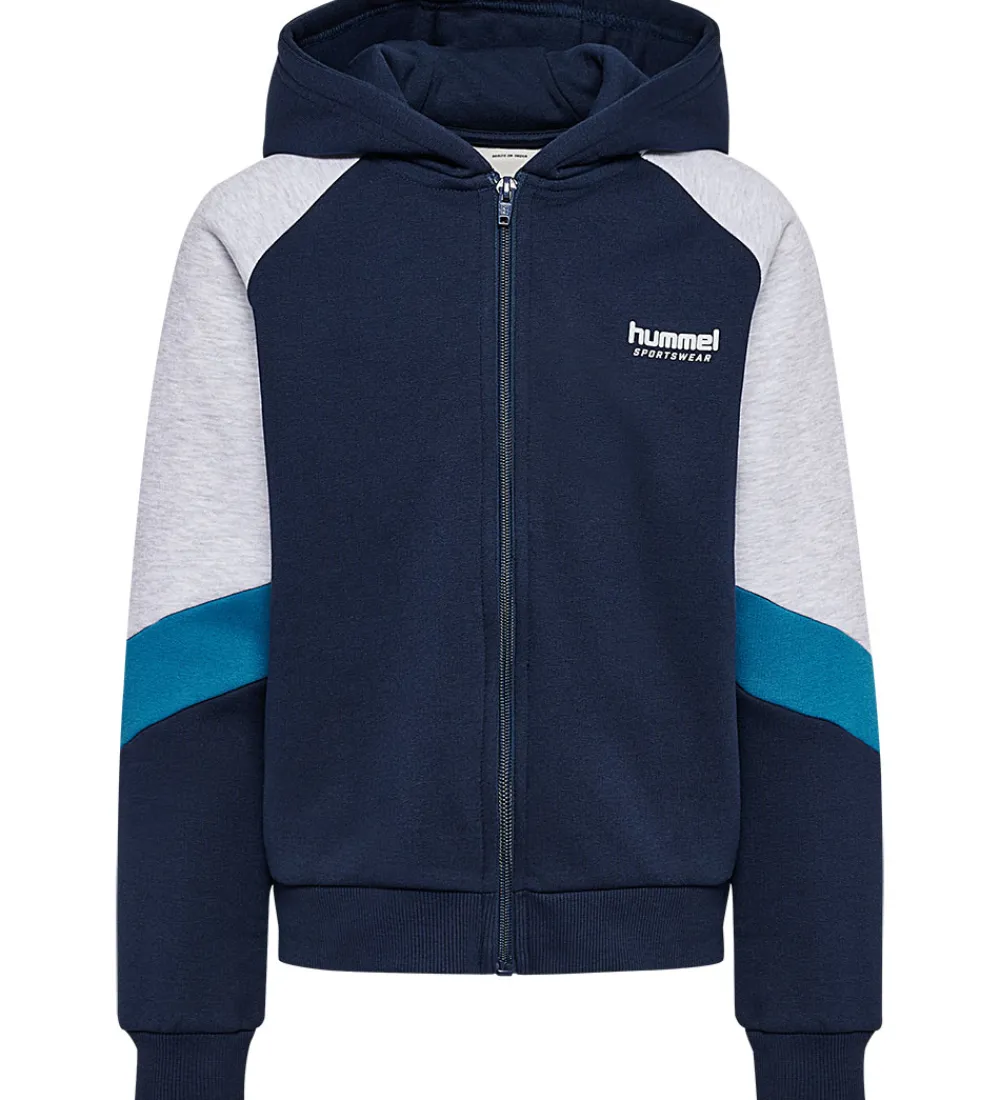 Børn Hummel Hættetrøjer>Hættetrøje - hmlJR - m. Lynlås - Dress Blues