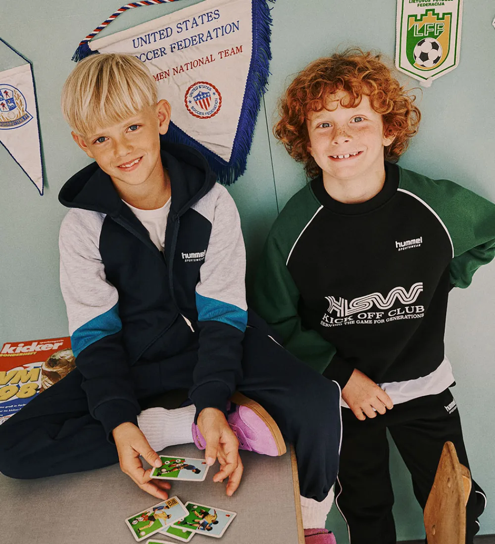 Børn Hummel Hættetrøjer>Hættetrøje - hmlJR - m. Lynlås - Dress Blues