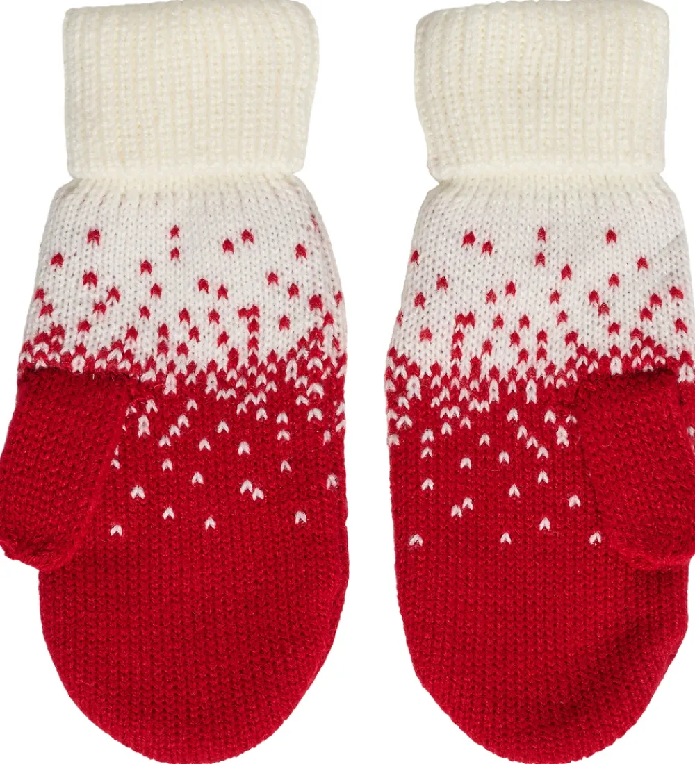 Børn Hummel Handsker Og Luffer>Luffer - Strik - HmlDBU Fan XMAS Kids - Tango Red