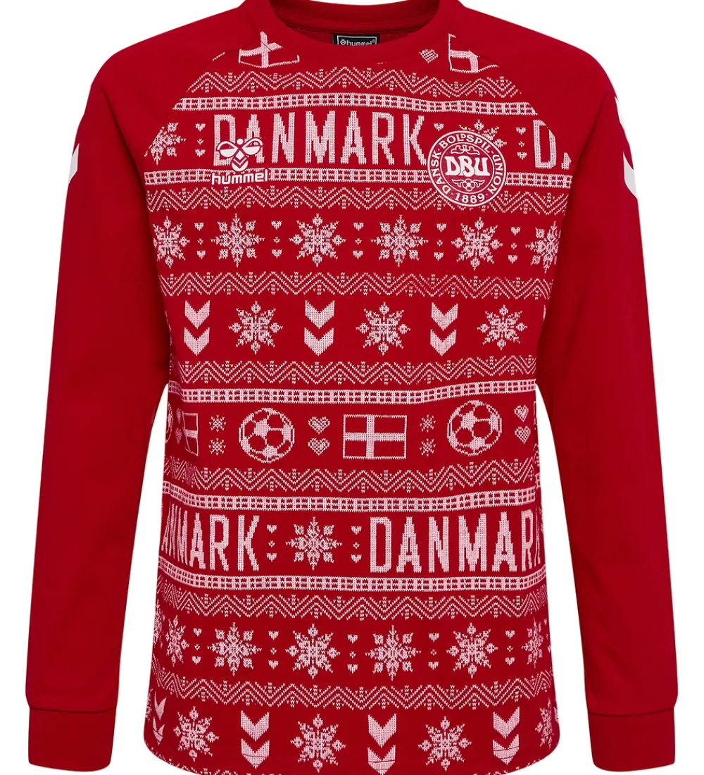 Børn Hummel Nattøj>Nattøj - 2-delt - hmlDBU Fan XMAS Pyjamas - Tango Red