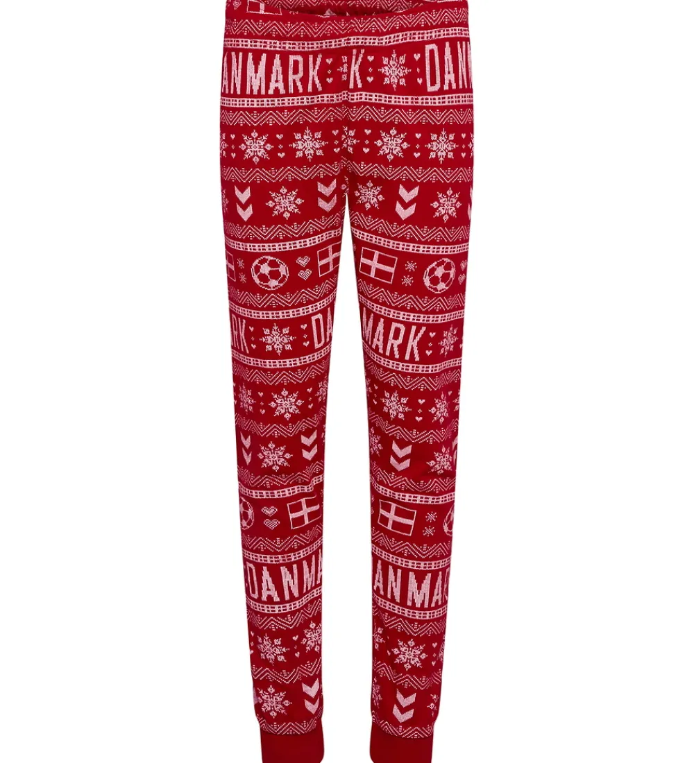 Børn Hummel Nattøj>Nattøj - 2-delt - hmlDBU Fan XMAS Pyjamas - Tango Red