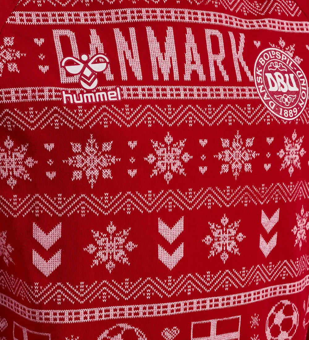 Børn Hummel Nattøj>Nattøj - 2-delt - hmlDBU Fan XMAS Pyjamas - Tango Red