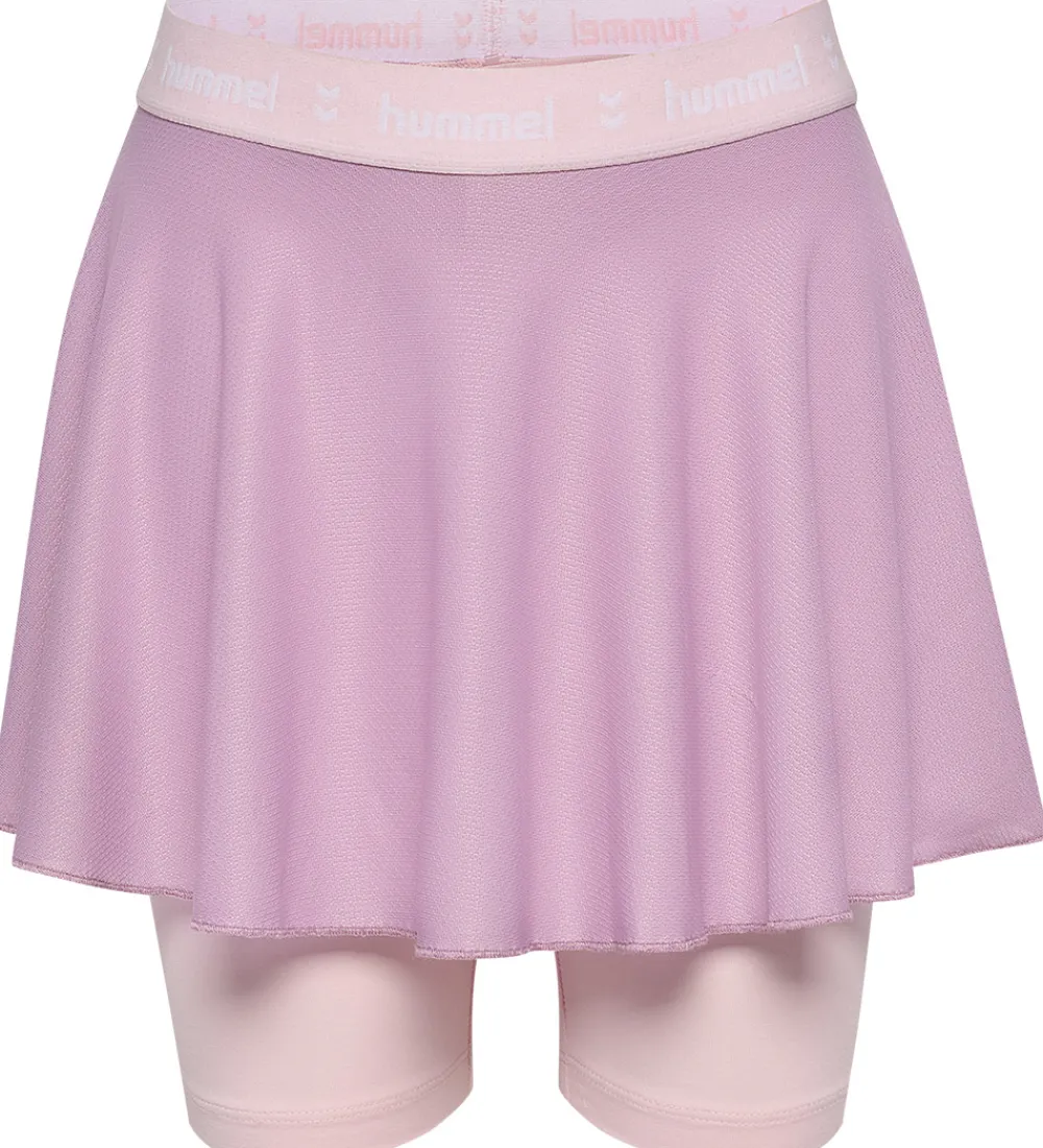 Børn Hummel Nederdele|Nederdel m. Cykelshorts - HmlJR Gym - Lavender Mist