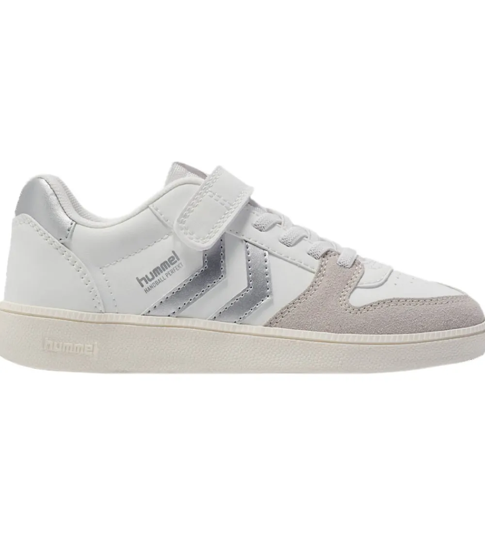 Børn Hummel Sneakers|Børnesko Og Babysko>Sko - Handball Perfekt SP JR - Hvid/Sølv