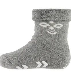Børn Hummel Strømper|Skridsikre Strømper - HMLSnubbie - Gråmeleret m. Dupper