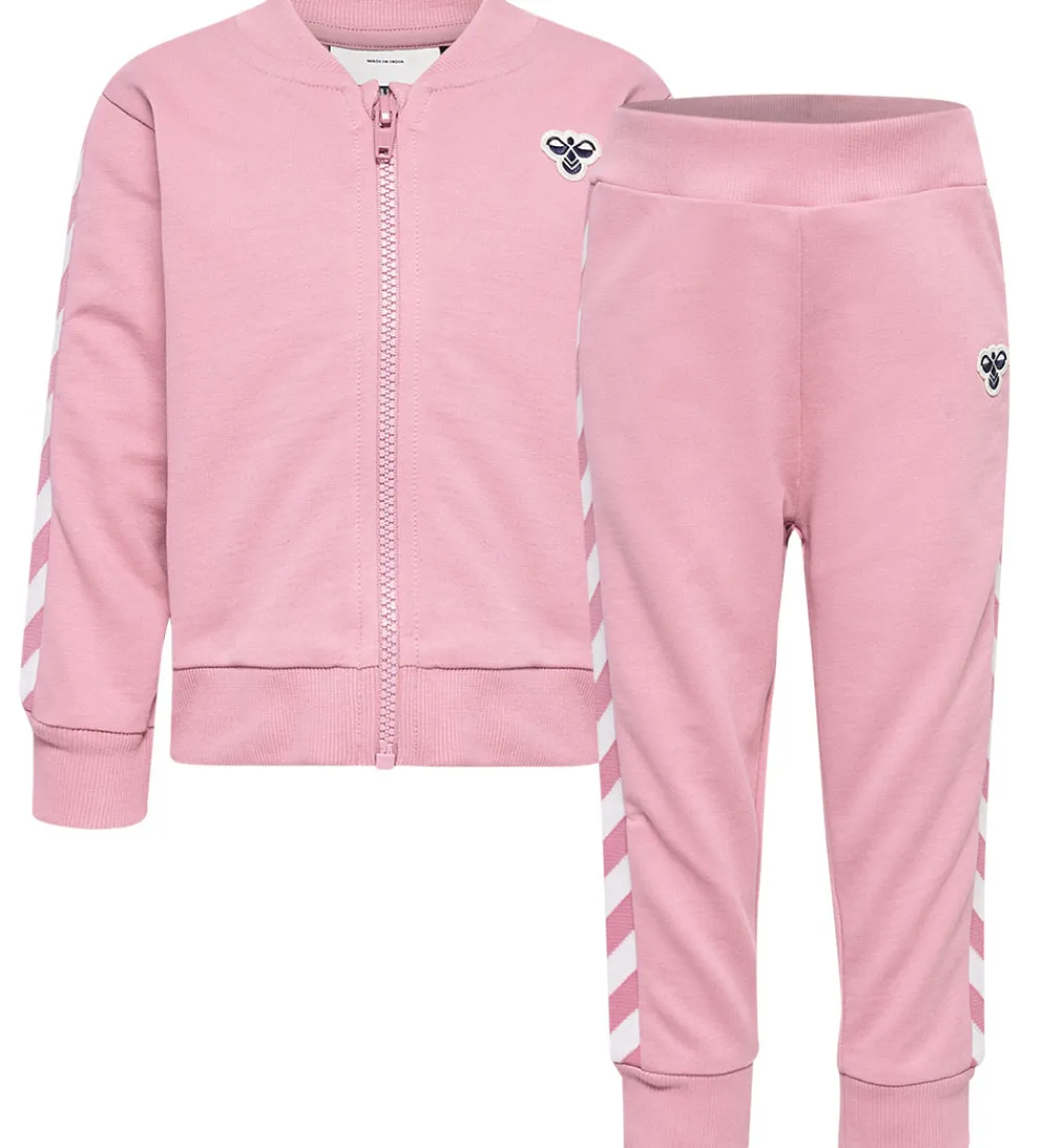 Børn Hummel Træningssæt|Træning Og Gymnastik>Sweatsæt - hmlMini - Pink Nectar