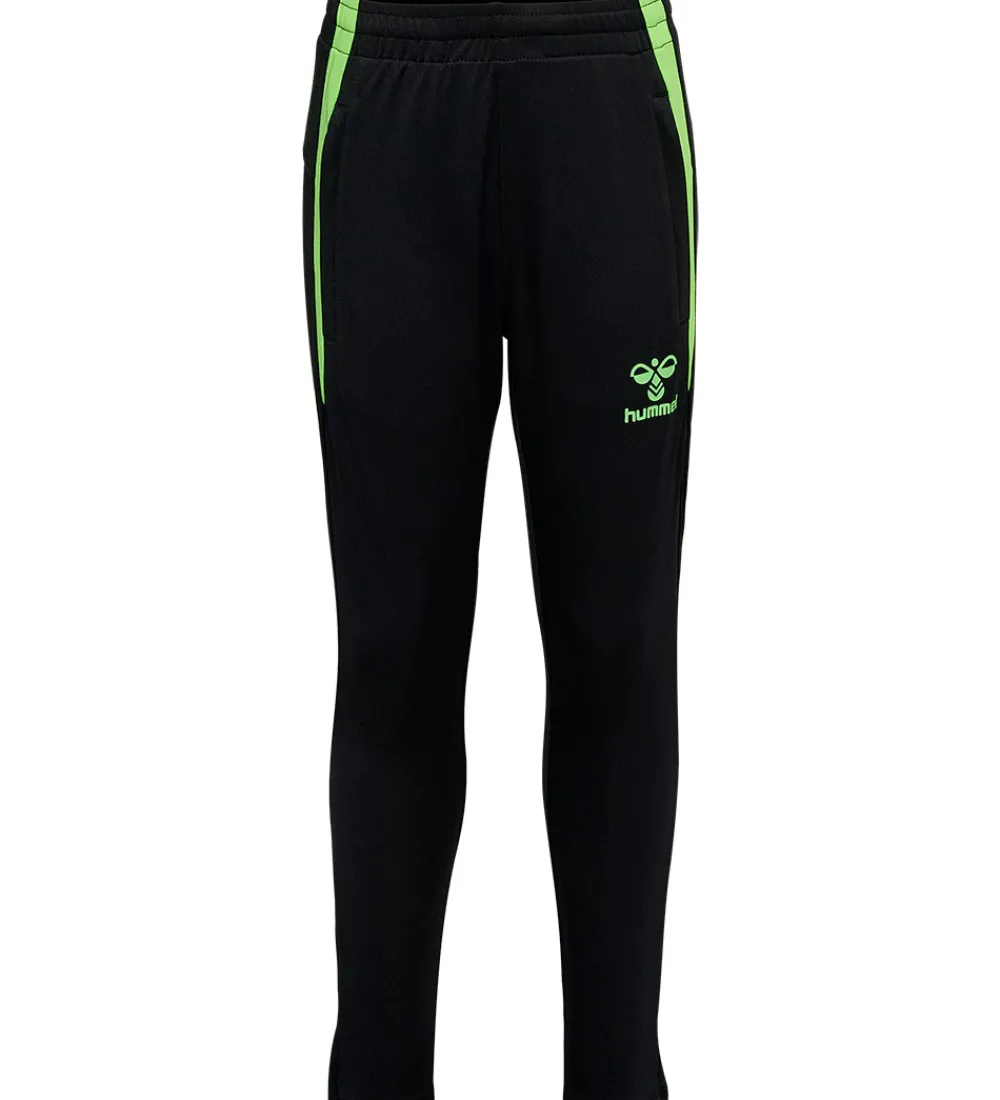 Hummel Træningsbukser|Træning Og Gymnastik|Træningsbukser - hmlLead - Black/Green Gecko