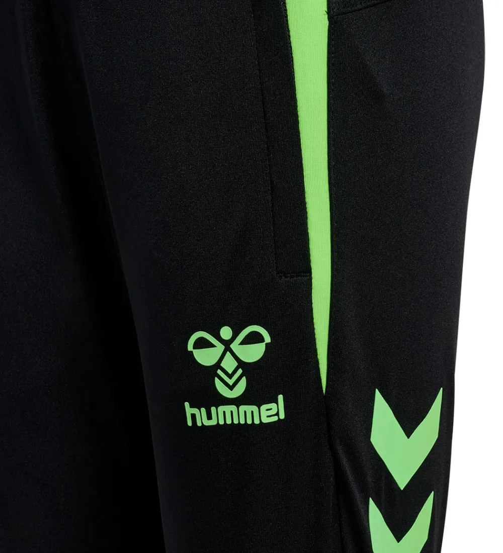 Hummel Træningsbukser|Træning Og Gymnastik|Træningsbukser - hmlLead - Black/Green Gecko