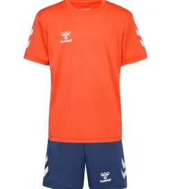 Børn Hummel Træningssæt|Træning Og Gymnastik>Træningssæt - HmlLogo - Nasturtium/Dark Denim