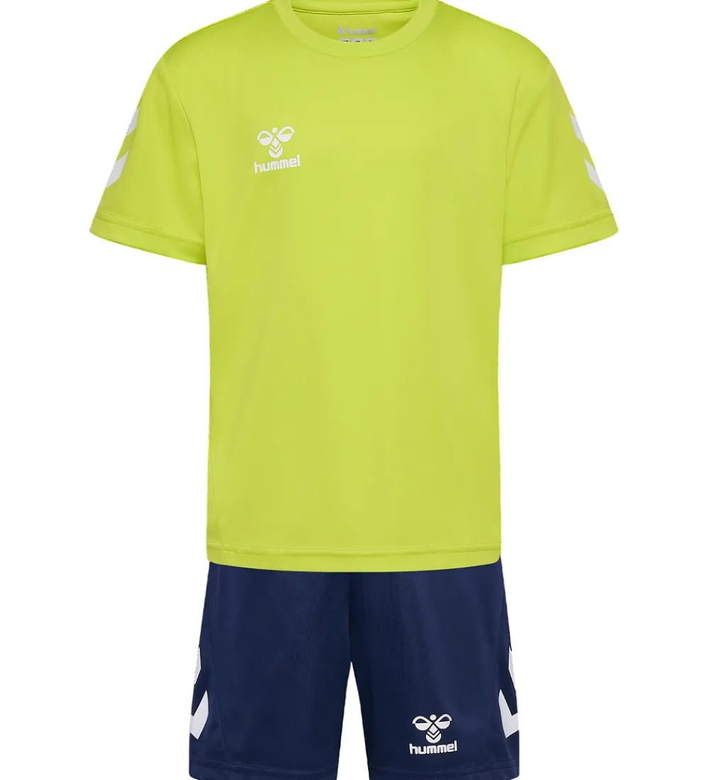 Børn Hummel Træningssæt|Træning Og Gymnastik|Træningssæt - HmlLogo - Lime Punch/Marine