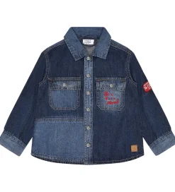 Børn Hust and Claire Skjorter|Denimskjorte - Ravn - Dark blue denim