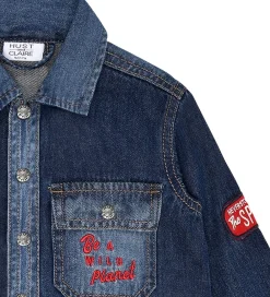 Børn Hust and Claire Skjorter|Denimskjorte - Ravn - Dark blue denim