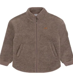 Børn Hust and Claire Fleece>Fleecejakke - Emi - Uld - Deer Melange