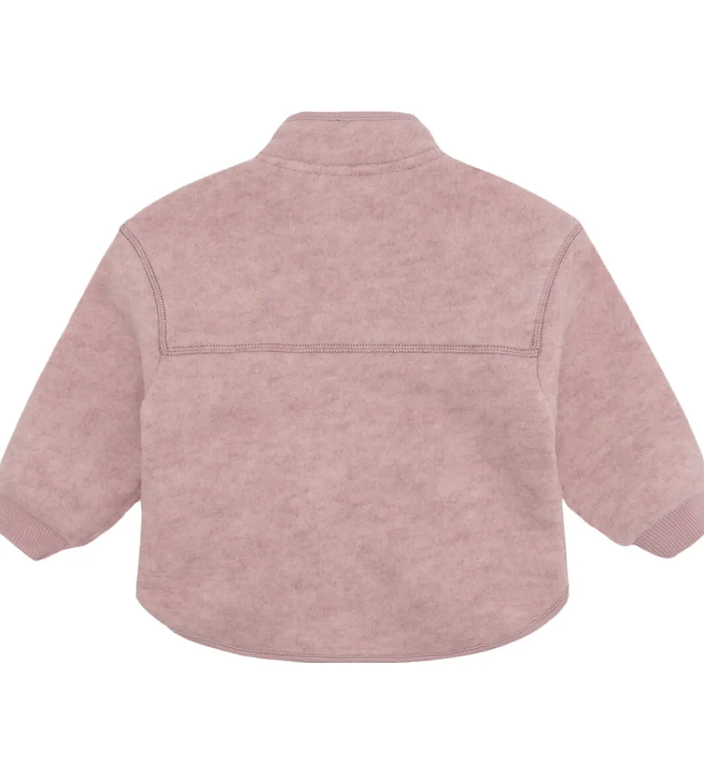 Børn Hust and Claire Fleece>Fleecejakke - Emi - Uld - Heather
