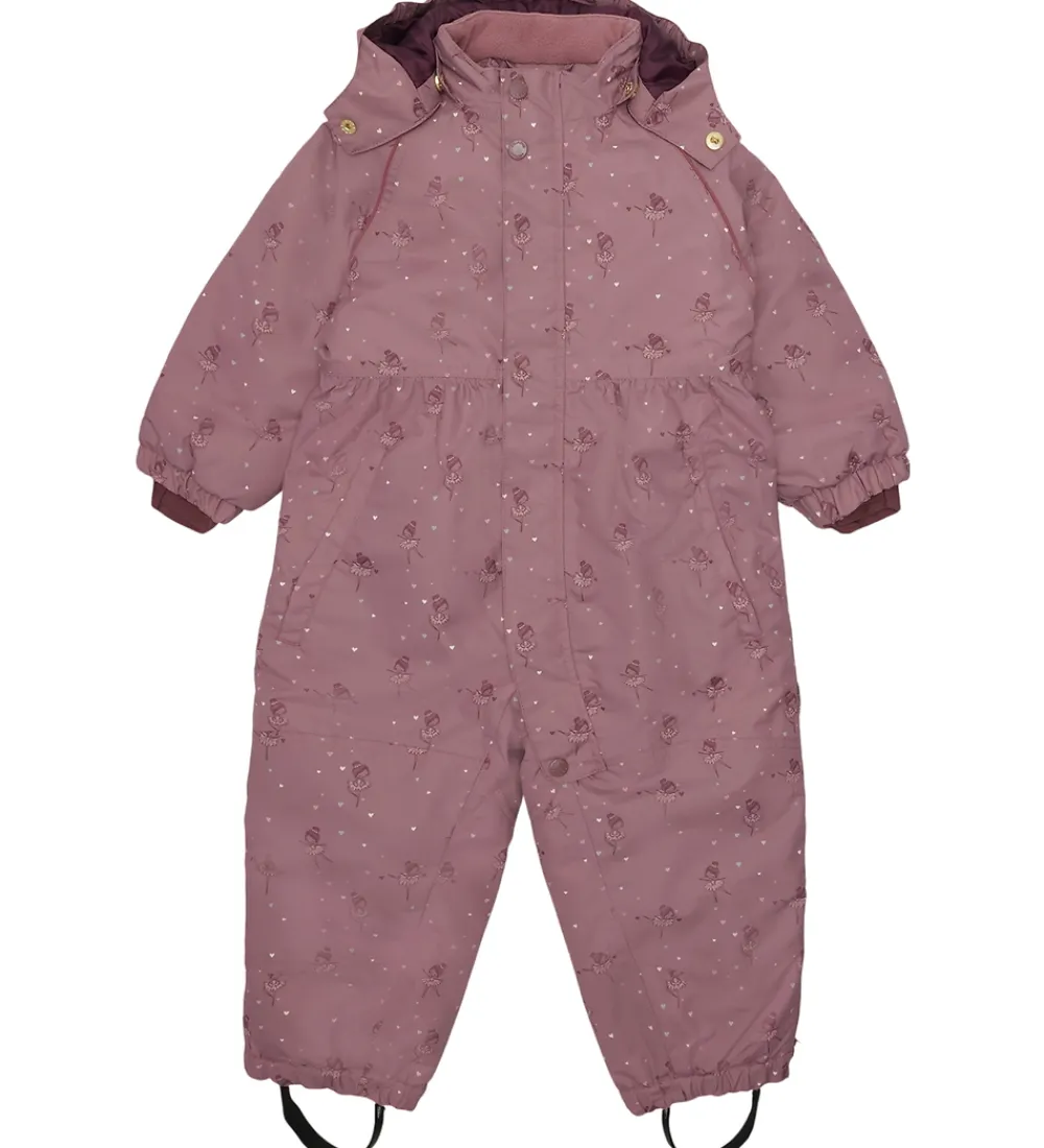 Børn Hust and Claire Flyverdragter>Flyverdragt - HCOtine - Pale Mauve m. Hjerter/Ba