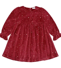 Børn Hust and Claire Kjoler>Kjole - Velour - HCDonna - Teaberry m. Guld