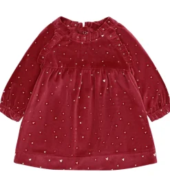 Børn Hust and Claire Kjoler>Kjole - Velour - HCKis - Teaberry m. Guld