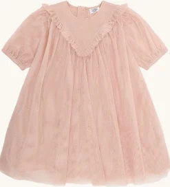 Børn Hust and Claire Kjoler|Juletøj>Tylkjole - HCKaroline - Dusty Rose m. Guldglimme