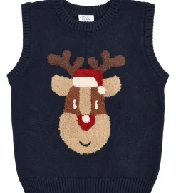 Børn Hust and Claire Veste|Vest - Strik - HCPrinco Reindeer - More Navy