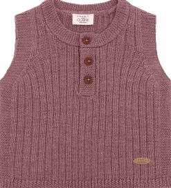 Børn Hust and Claire Veste|Vest - Strik - HCEdi Wool Rib Knit - Pale Ma
