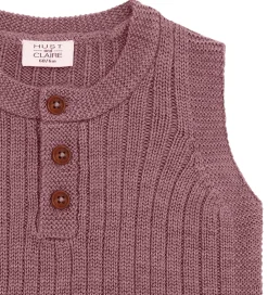 Børn Hust and Claire Veste|Vest - Strik - HCEdi Wool Rib Knit - Pale Ma