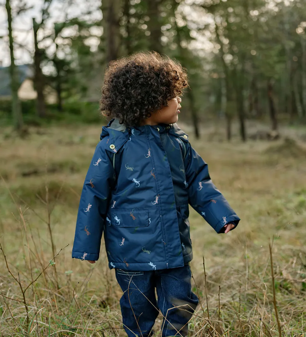 Børn Hust and Claire Vinterjakker|Vinterjakke - HCObi - More Navy m. Firben