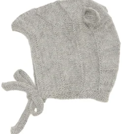 Børn Huttelihut Babyhjelme>Babyhjelm m. Ører - Alpakauld - Strik - Gråmeleret