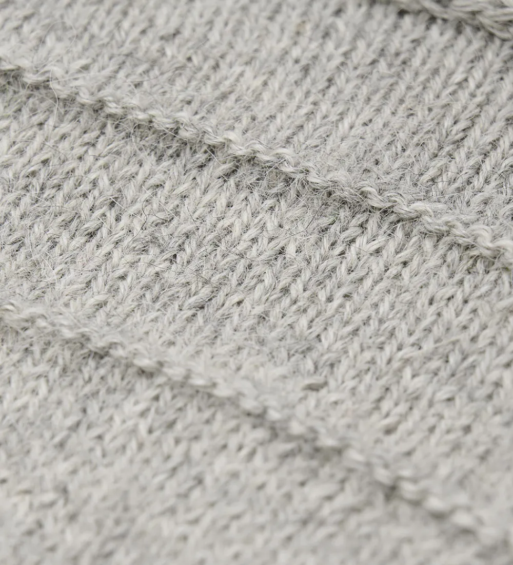 Børn Huttelihut Babyhjelme>Babyhjelm m. Ører - Alpakauld - Strik - Gråmeleret