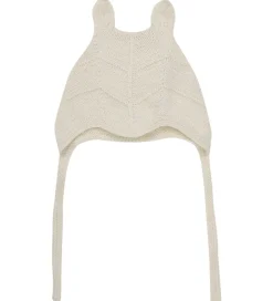 Børn Huttelihut Babyhjelme>Babyhjelm m. Ører - Alpakauld - Strik - Off-white