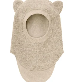 Børn Huttelihut Elefanthuer|Elefanthue - Uld - 2-lags - Sand Melange m. Ører