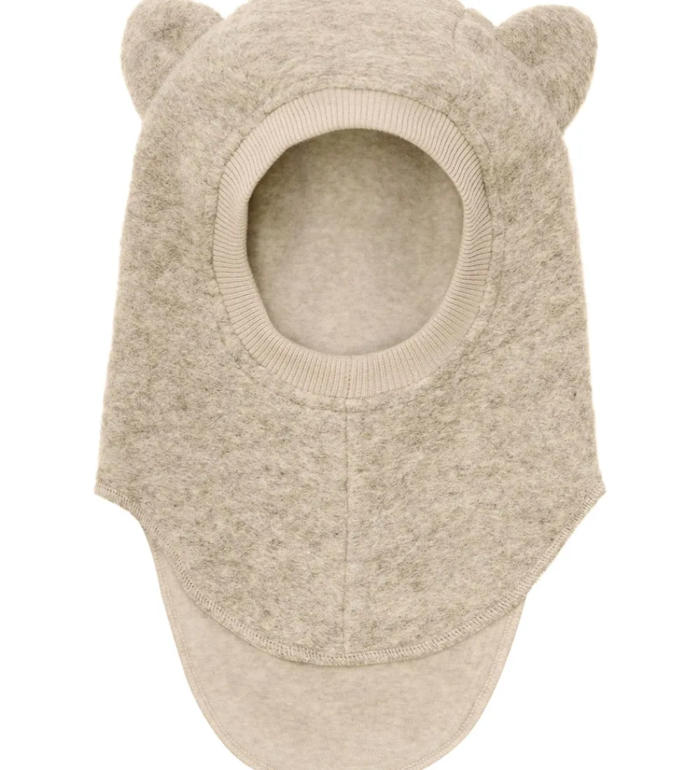 Børn Huttelihut Elefanthuer|Elefanthue - Uld - 2-lags - Sand Melange m. Ører